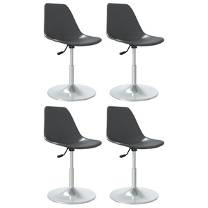 vidaXL, vidaXL Esszimmerstühle 4 Stk. Drehbar Grau PP, vidaXL Esszimmerstühle 4 Stk. Drehbar Grau PP