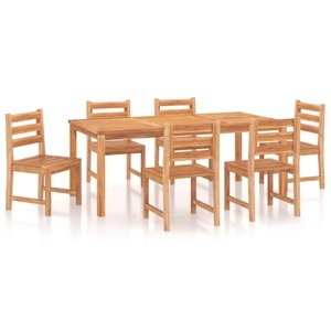 vidaXL, vidaXL 7-tlg. Garten-Essgruppe Massivholz Teak, vidaXL 7-tlg. Garten-Essgruppe Massivholz Teak
