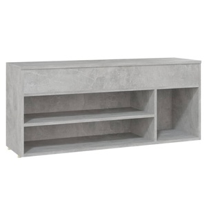 vidaXL, vidaXL Schuhbank Betongrau 105x30x45 cm Spanplatte, vidaXL Schuhbank Betongrau 105x30x45 cm Holzwerkstoff