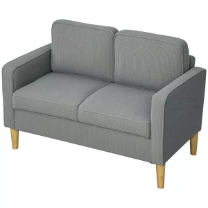 Northio, Northio - Sofa 2 Sitzer klein Couch mit Armlehne, Stauraum, modern Polstersofa mit Cordoptik, Holzbeine, Kissen, Loungesofa für Wohnzimmer, Schlafzimmer, 117 x 63 x 79 cm, Hellgrau, One Size, Northio - Sofa 2 Sitzer klein Couch mit Armlehne, Stauraum, modern Polstersofa mit Cordoptik, Holzbeine, Kissen, Loungesofa für Wohnzimmer, Schlafzimmer, 117 x 63 x 79 cm, Hellgrau, One Size