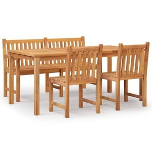 vidaXL, vidaXL 4-tlg. Garten-Essgruppe Massivholz Teak, vidaXL 4-tlg. Garten-Essgruppe Massivholz Teak