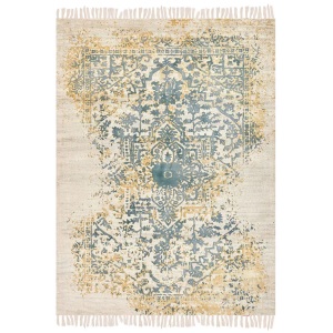 Beliani, Teppich aus Viskose Boho BOYALI Teppich aus Viskose Boho BOYALI, Beliani - Teppich aus Viskose Boho BOYALI, 160 cm, Gelb Orangé