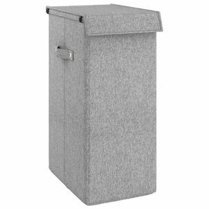 vidaXL, vidaXL Faltbarer Wäschekorb Grau 26 x 34,5 x 59,5cm Leinenimitat Stoff, vidaXL Faltbarer Wäschekorb Grau 26 x 34,5 x 59,5cm Leinenimitat Stoff