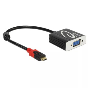 Delock, DeLock USB-C - VGA Adapter, Full HD, schwarz, Delock Adapter Full HD USB Type-C - VGA