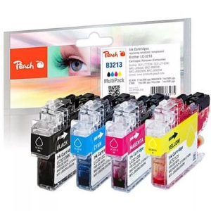 Peach, Peach Spar Pack Tintenpatronen kompatibel zu Brother LC-3213VALP, Peach Tinte Brother LC-3213 BK, C, M, Y