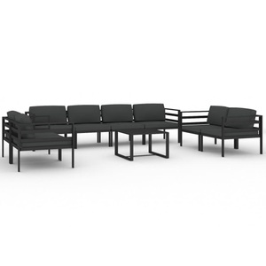 vidaXL, vidaXL 9-tlg. Garten-Lounge-Set mit Kissen Aluminium Anthrazit