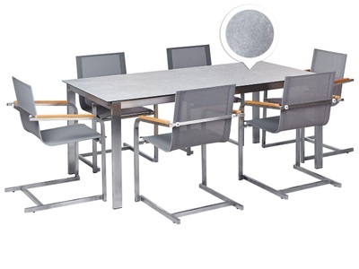 Beliani, Gartentisch Set aus Sicherheitsglas Modern COSOLETO Gartentisch Set aus Sicherheitsglas Modern COSOLETO