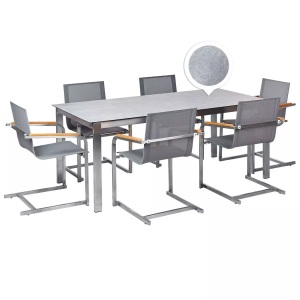 Beliani, Gartentisch Set aus Sicherheitsglas Modern COSOLETO Gartentisch Set aus Sicherheitsglas Modern COSOLETO