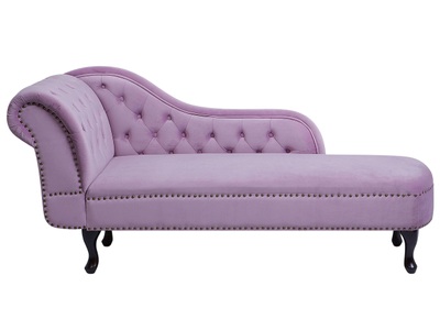 Beliani, Beliani Chaiselongue Samtstoff rosa linksseitig NIMES, 