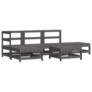 vidaXL, vidaXL 6-tlg. Garten-Lounge-Set Grau Massivholz Kiefer, 