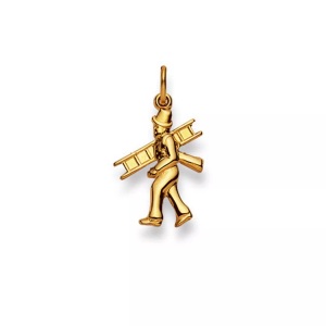 MUAU Schmuck, Anhänger Kaminfeger Gelbgold 750, 22x12mm Damen Gelbgold ONE SIZE, MUAU Schmuck - Anhänger Kaminfeger Gelbgold 750, 22x12mm, One Size,