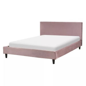 Beliani, Bett mit Lattenrost aus Samtstoff Modern FITOU Bett mit Lattenrost aus Samtstoff Modern FITOU