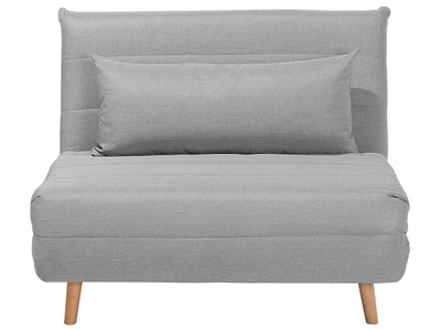 Beliani, Beliani Schlafsofa Polsterbezug hellgrau SETTEN, Beliani - Schlafsofa aus Polyester Retro SETTEN, One Size, Rauch