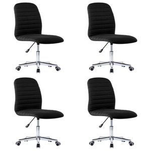 vidaXL, vidaXL Esszimmerstühle 4 Stk. Schwarz Stoff, 