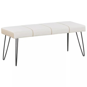 Beliani, Bank aus Kunstleder Skandinavisch BETIN Bank aus Kunstleder Skandinavisch BETIN, Beliani - Bank aus Kunstleder Retro BETIN, One Size, Weiss Bunt