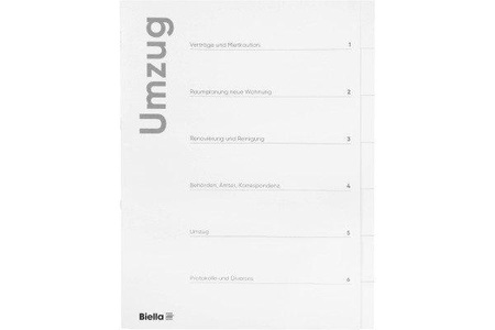 Biella, BIELLA Umzugsmappe A4 03310106.90 DE weiss, 6-teilig Karton, Biella Umzugsmappe, A4, DE weiss, 6-teilig, Karton, 3310106.9