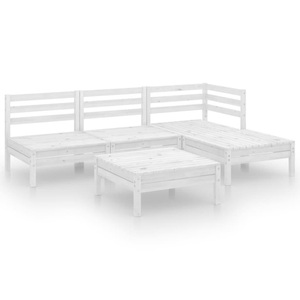 vidaXL, vidaXL 5-tlg. Garten-Lounge-Set Massivholz Kiefer Weiß