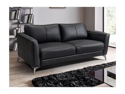 Vente-unique, Ledersofa 3Sitzer miter Ziernaht BATUCO Ledersofa 3Sitzer miter Ziernaht BATUCO