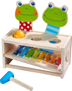 Haba, Haba Klang-Klopfbank FROSCHKONZERT 4-teilig, Klang-Klopfbank FROSCHKONZERT 4-teilig