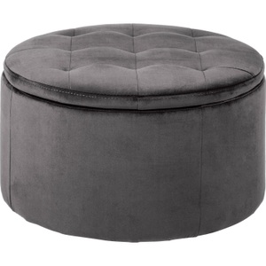 Micasa, Hocker TARA, Micasa, Livetastic Hocker in textil dunkelgrau , Retina , 60x35x60 cm , Velours , Stauraum , 001749084001