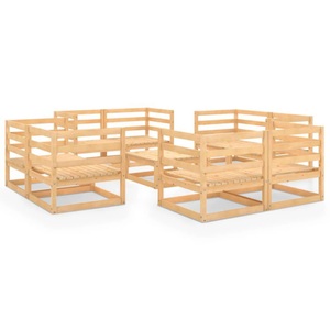 vidaXL, vidaXL 9-tlg. Garten-Lounge-Set Massivholz Kiefer, vidaXL 9-tlg. Garten-Lounge-Set Massivholz Kiefer