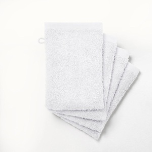 LA REDOUTE INTERIEURS, Waschhandschuhe, uni, 500 g/m² SCENARIO, La Redoute Intérieurs - 4er-Pack Frottee-Waschhandschuhe Scénario, 15 x 21 cm, Weiss