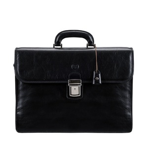 Maxwell Scott, Maxwell Scott Paolo - Leder-Aktentasche in Schwarz M, 