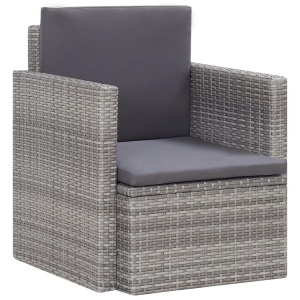 Diverse Hardware, Gartensessel mit Auflagen Poly Rattan Grau, vidaXL Gartensessel mit Auflagen Poly Rattan Grau