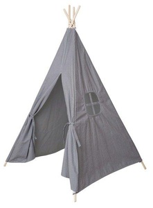 JaBaDaBaDo, JaBaDaBaDo Tipi NEUTRAL (155x100) in grau, JABADABADO Tipi Zelt Grau K024 110x100x155 cm
