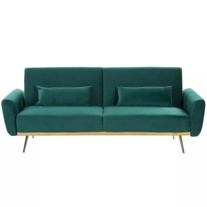 Beliani, Beliani 3-Sitzer Sofa Samtstoff grün EINA, Beliani - 3 Sitzer Sofa aus Samtstoff Glamourös EINA, One Size, Ozeangrün