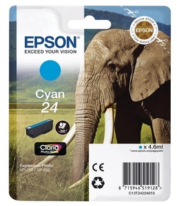Epson, Epson T24 cyan Tintenpatrone, Epson Tintenpatrone, blau, T242240, (360 Seiten)