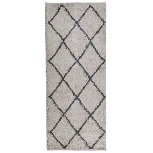 vidaXL, vidaXL Teppich Shaggy Hochflor Modern Beige und Anthrazit 80x200 cm