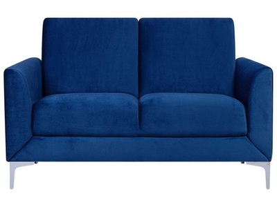 Beliani, Beliani 2-Sitzer Sofa Samtstoff marineblau FENES, Beliani - 2 Sitzer Sofa aus Samtstoff Modern FENES, One Size, Dunkelblau