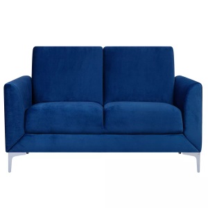 Beliani, Beliani 2-Sitzer Sofa Samtstoff marineblau FENES, Beliani - 2 Sitzer Sofa aus Samtstoff Modern FENES, One Size, Dunkelblau