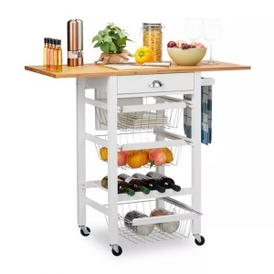 B2X, B2X - Küchenwagen mit klappbarer Arbeitsplatte, 84.5X124X51CM, B2X - Küchenwagen mit klappbarer Arbeitsplatte, 84.5X124X51CM