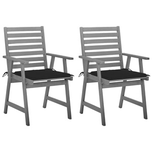 vidaXL, vidaXL Garten-Essstühle mit Kissen 2 Stk. Massivholz Akazie
