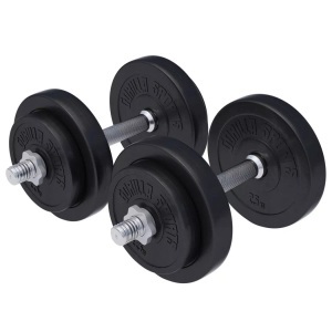 Gorilla sports, Hantelset Unisex Schwarz 20kg, Gorilla Sports - Kurzhantelset mit Kunststoffüberzug, One Size, Schwarz