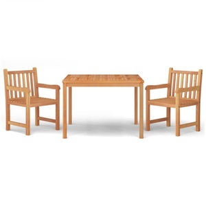 vidaXL, vidaXL 3-tlg. Garten-Essgruppe Massivholz Teak, 