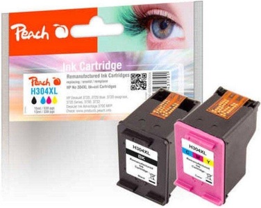 Peach, Peach Spar Pack Druckköpfe kompatibel zu HP No. 304XL, Peach HP 304 XL 2 Druckköpfe XL (bk, col) ersetzt HP No. 304XL, N9K08AE, N9K07AE für z.B. HP DeskJet 3720, HP DeskJet 3750, HP DeskJet 3730