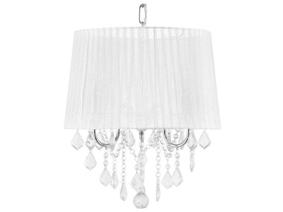 Beliani, Beliani Hängelampe weiss EVANS, Beliani - Kronleuchter aus Polyamid Glamourös EVANS, One Size, Weiss Bunt