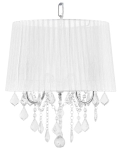 Beliani, Beliani Hängelampe weiss EVANS, Beliani - Kronleuchter aus Polyamid Glamourös EVANS, One Size, Weiss Bunt