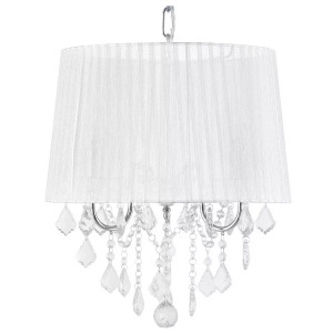 Beliani, Beliani Hängelampe weiss EVANS, Beliani - Kronleuchter aus Polyamid Glamourös EVANS, One Size, Weiss Bunt