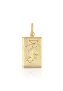 Anhänger Sternzeichen Waage Gelbgold 750, 20x9mm Damen Gelbgold ONE SIZE