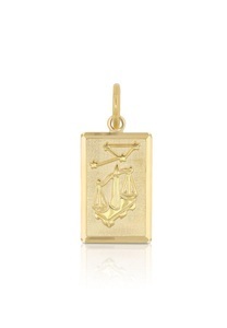 MUAU Schmuck, Anhänger Sternzeichen Waage Gelbgold 750, 20x9mm Damen Gelbgold ONE SIZE