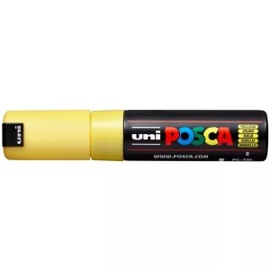 uni-ball, UNI-BALL Posca Marker 4.5-5.5mm PC-7M YELLOW gelb, Rundspitze, uni-ball Posca Marker, 4.5-5.5mm, gelb, Rundspitze, PC-7M YELLOW