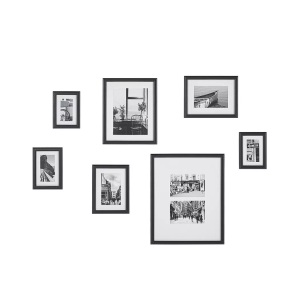 Beliani, Fotorahmen Aus Mdf-platte Glamourös Ziniare Unisex Charcoal Black ONE SIZE, Beliani - Fotorahmen aus MDF-Platte Skandinavisch ZINARE, One Size, Schwarz