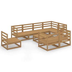 vidaXL, vidaXL 9-tlg. Garten-Lounge-Set Honigbraun Massivholz Kiefer, vidaXL 9-tlg. Garten-Lounge-Set Honigbraun Massivholz Kiefer
