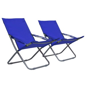 vidaXL, vidaXL Klappbare Strandstühle 2 Stk. Stoff Blau