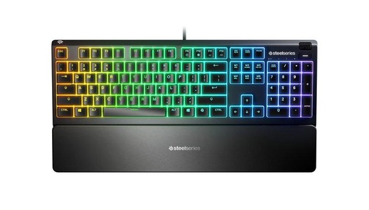 Steelseries, Steelseries Apex 3 USB-Gaming-Tastatur Beleuchtet, Handballenauflage Deutsch, QWERTZ Schwarz, APEX 3, Gaming-Tastatur