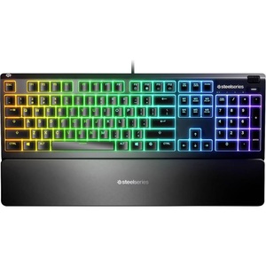 Steelseries, Steelseries Apex 3 USB-Gaming-Tastatur Beleuchtet, Handballenauflage Deutsch, QWERTZ Schwarz, APEX 3, Gaming-Tastatur
